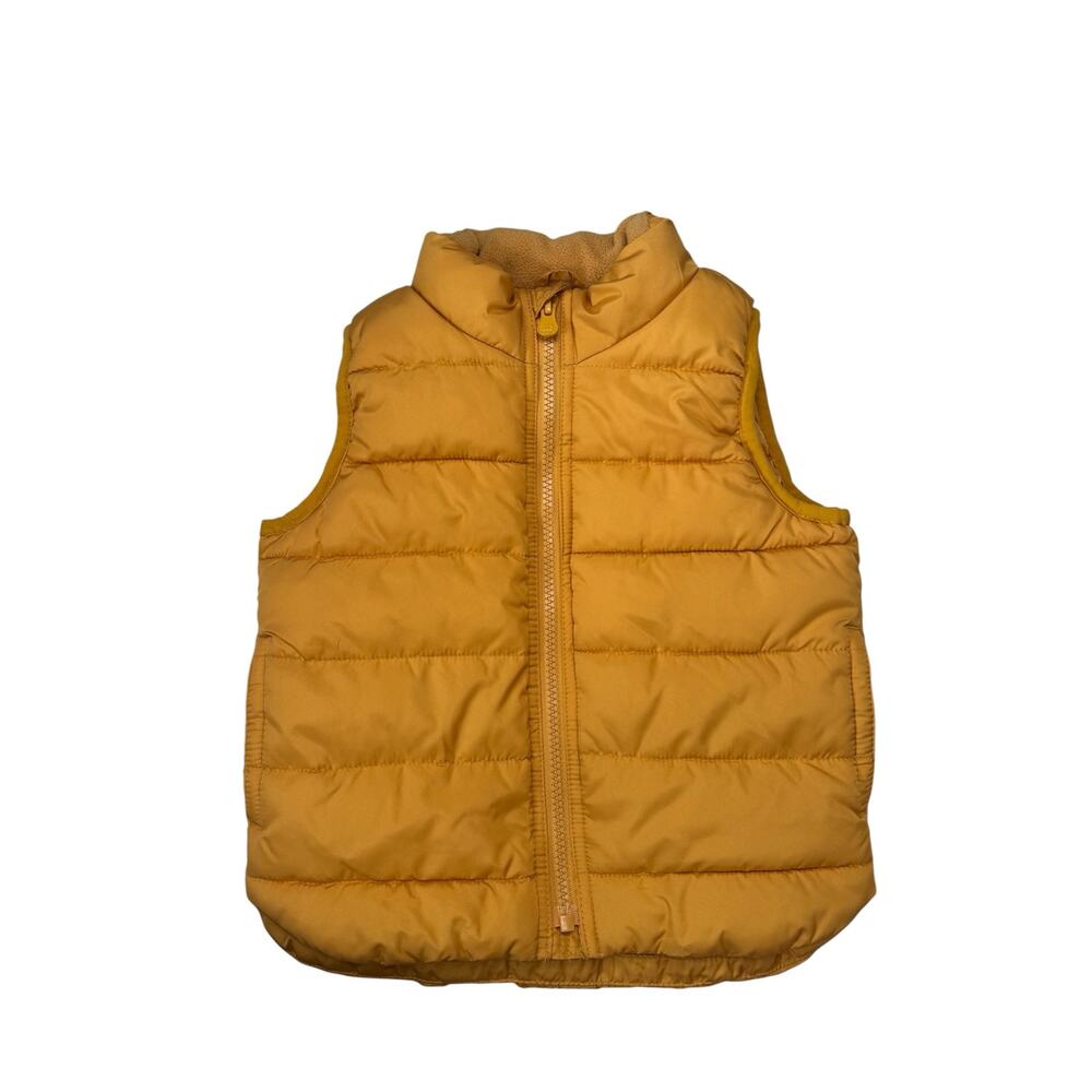 BABY GAP Cold Control Puffer Vest Rugby Gold Size 2 Toddler Polyester Full Zip